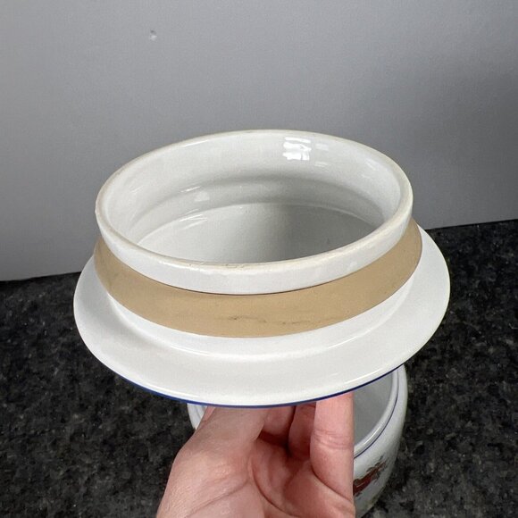 VTG William Sonoma FLORAL Canister Cookie Jar Gasket Seal Botanical Portugal 8" - Picture 8 of 15